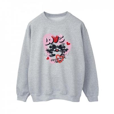 Womens/Ladies Love Together Mickey & Minnie Mouse Sweatshirt
