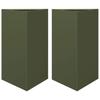 VidaXL Jardinières 2 pcs vert olive triangulaire 50x43x75 cm acier 851178