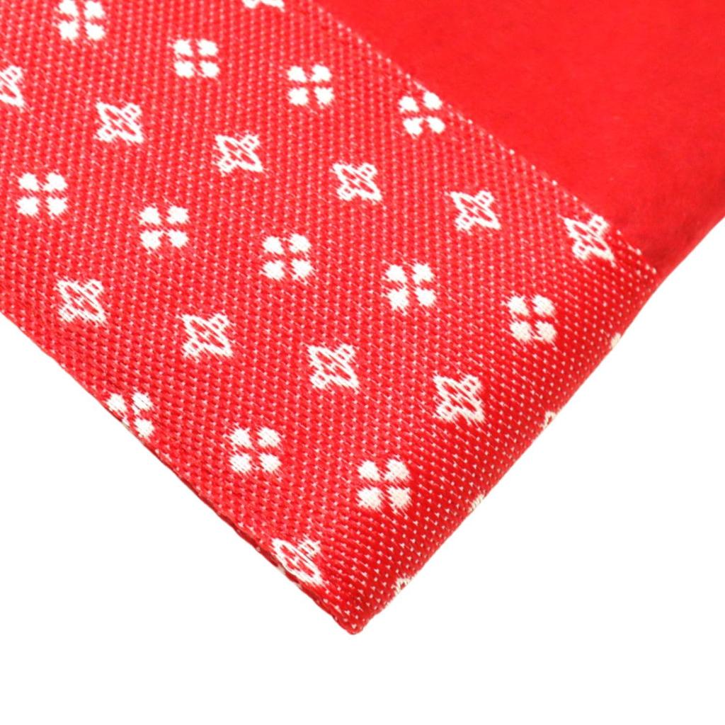 Hina Dolls Felt Mat (Mousen) for March Festival Floor Display, Tatami Border, Small Diamond Pattern, Red, 75 x 60 cm