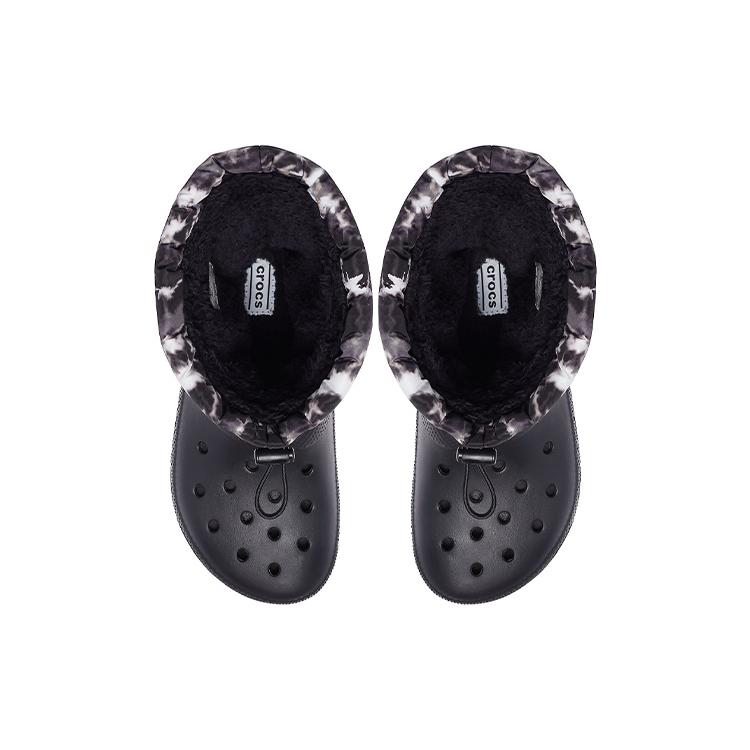 Crocs Classic Lined Neo Puff Tie Dye Boots 'Black White' 207328-001