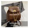 Women's Diamond Lattice Chain Backpack - Korean Style, High-Quality Fashion Motorcycle Bag