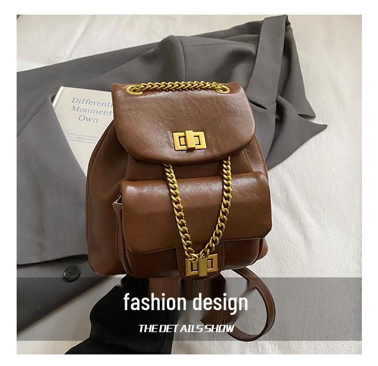 Women's Diamond Lattice Chain Backpack - Korean Style, High-Quality Fashion Motorcycle Bag