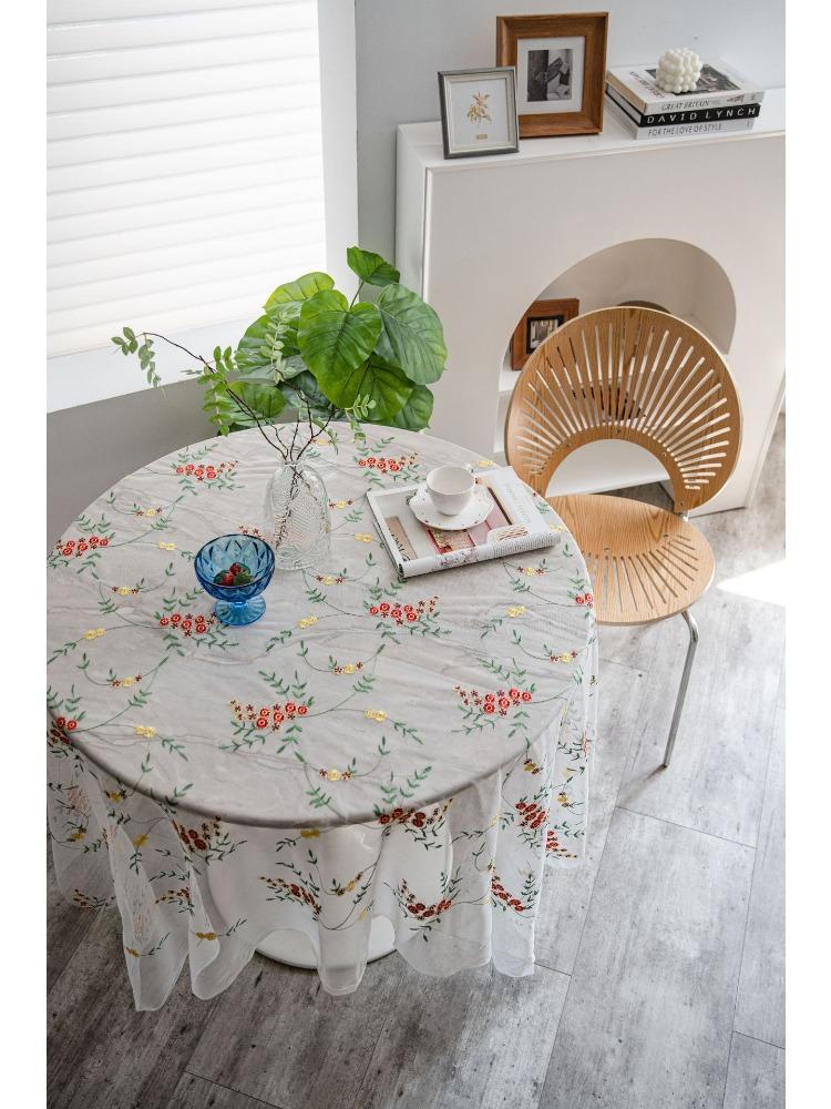 Tischdecke Klein Frisch Rote Blume Garn Desserttisch Dekoration Einfach und Schön Hintergrund Garn Nagelkunst Foto