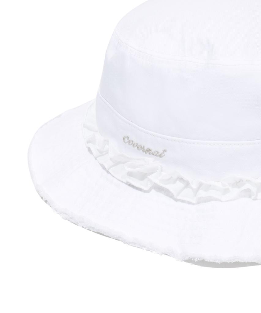 COVERNAT WOMAN Cloverheart Grunge Bucket Hat White