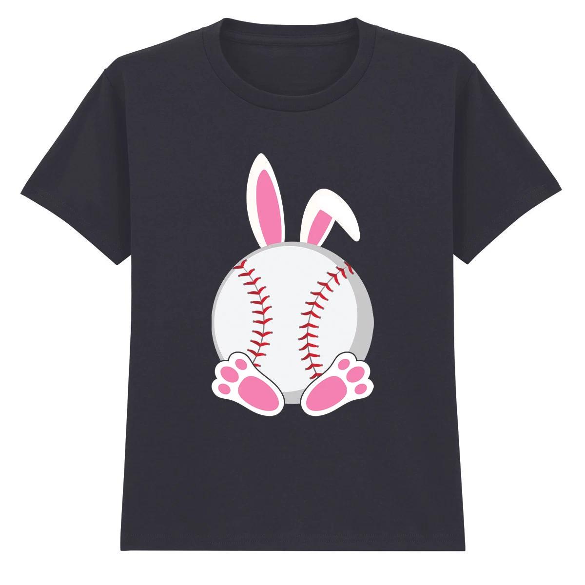 Home Run Easter Bunny Boys Girls Kids T-Shirt Baseball Bunny 110