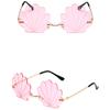 Popular Rimless Shell Sunglasses for Parties and Music Festivals with Bright Color Great for Fashionable Women Wear