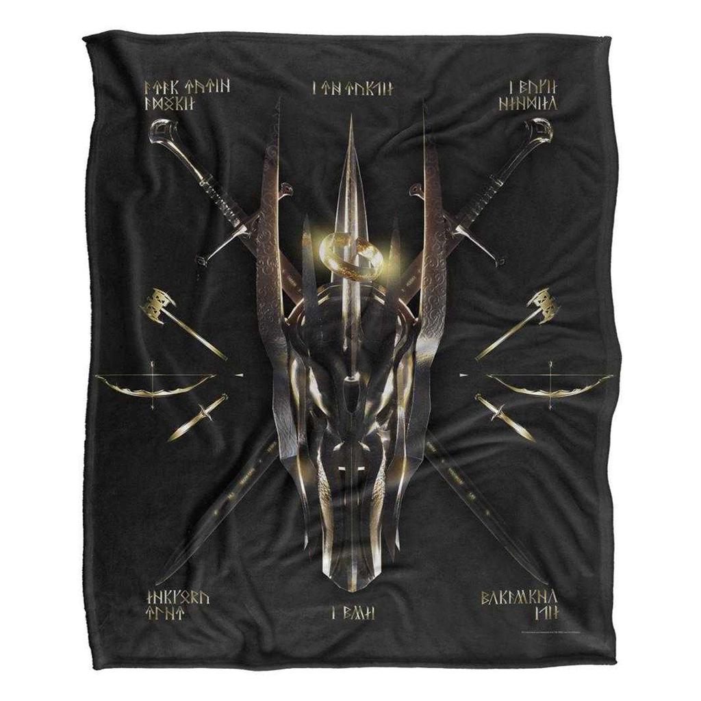 LORD OF THE RINGS Silky Runes Sauron Supersoft Blanket