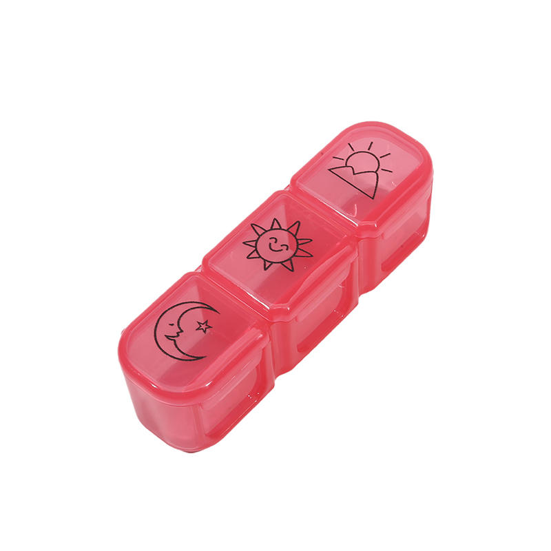 

Mini Organizer Case 3 Grids Travel Medicine Box Simple Small Tablet Pill Storage Organizer Box Holder Container Dispenser Case красный