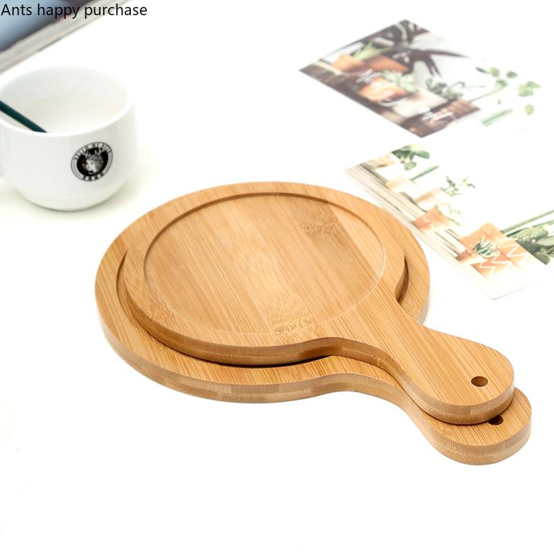 Pizzateller aus Bambusholz, Steakteller, Brotform, Kuchenform, runde Holzpalette, Dim-Sum-Teller, Holztablett, Präsentationstablett, Holzteller