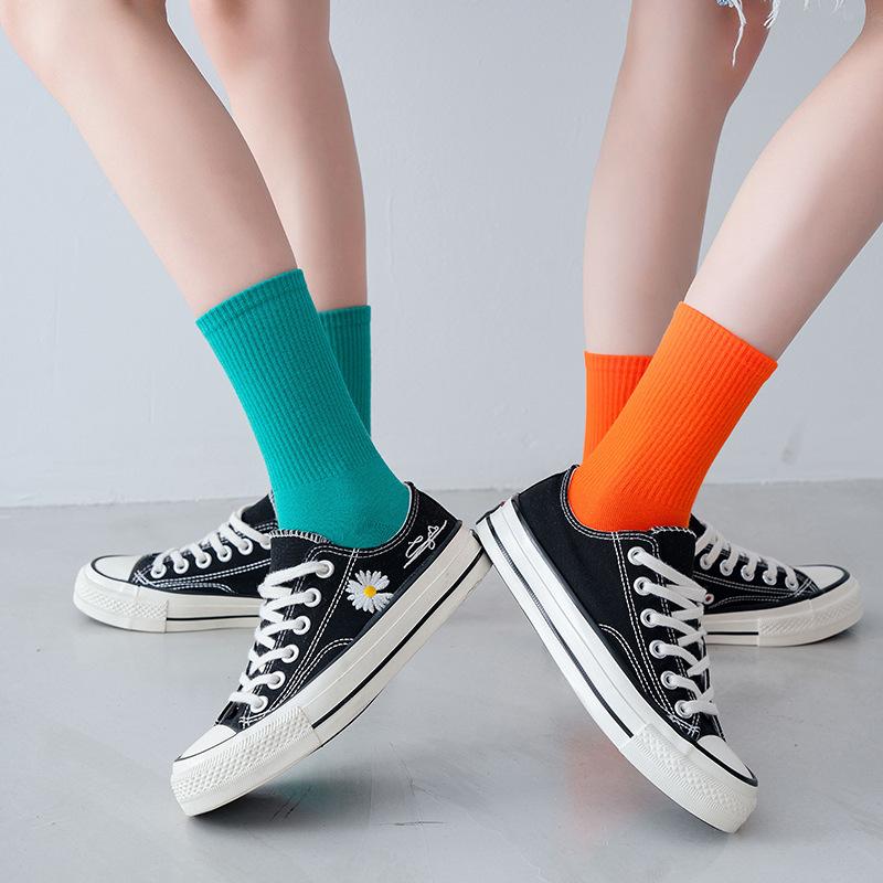 Socks Season Cotton Socks Breathable Medium Tube Socks Street Tide Socks Candy Color High Top Socks