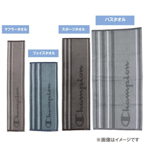 Marushin Champion Face Towel, Champion Logo Colors, Gray, 100% Cotton, Antibacterial and Odor Resistant, 5065020800