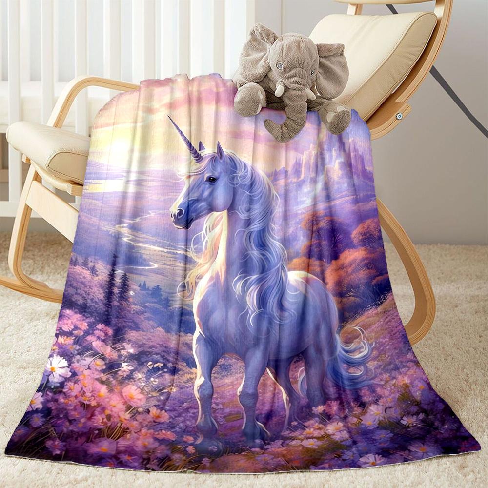 Beautiful Unicorn Blanket Durable Comfort Perfect for Seaside Sofa Picnics for All Occasions Stylish Decor Suitable for Gifting Relatives and Friends