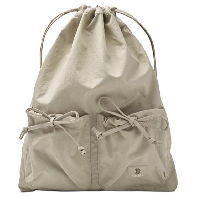 

MLB Boston Red Sox Minimalist Versatile Brand Logo Nylon Backpack Women backpack Light-Beige 3ABKB035N-43SAS Light Beige