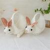 Practical Woven Flower Basket Bunnies Shaped Sturdy Plastic Container Craft Supplies for Wedding and Office Storage