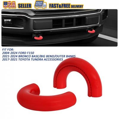 2PCS Cache Crochet d'Attelage Anneau en D Rouge pour Ford F150 2004-2024 Accessoires Extérieurs US V