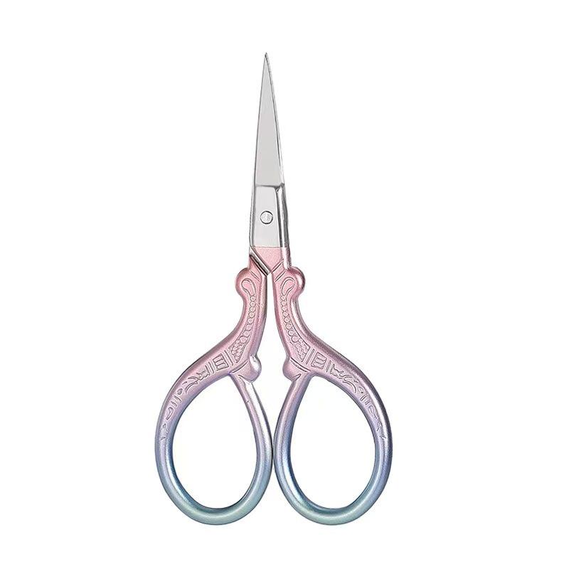 Creative Gold Crane Retro Titanium Thread Scissors for Cross Stitch and Tea Art