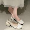 White Fairy Wind Thick Heel Heightened Bag Head Sandals Women's 2025 New Summer Skirt French Cool Slippers