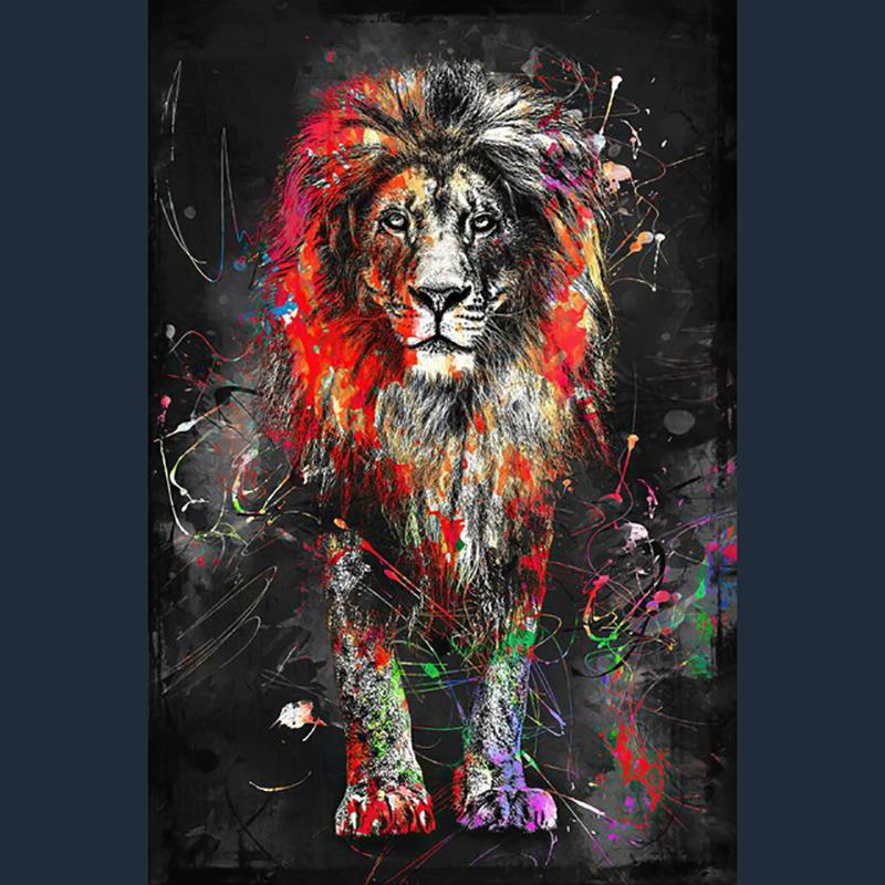 1 Stück 11,8 x 15,7 Zoll 5D-Diamantgemälde zum Selbermachen, Löwe, Stickset, All-Water-Diamantgemälde, handgefertigtes Heimdekorationsgeschenk