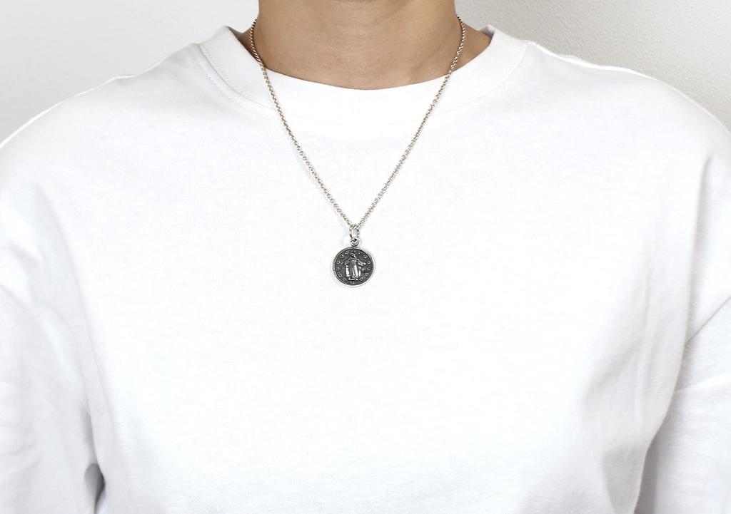 Aksesuarlar Kurukafa Meksika Kurukafası Kolye Madeni Para Maria Meksika Gümüş [World Carmelo] Erkek Kadın