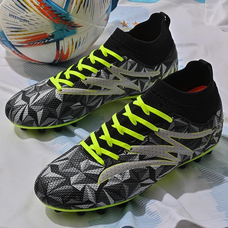 New camouflage high-top football shoes long nails broken nails football non-slip and wear-resistant unisex football shoes
