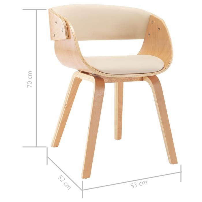 VidaXL Chaise à Dîner avec Cadre en Bois Chaise de Salle à Manger Chaise de Repas Chaise de Cuisine Chaise de Salon Crème 283112