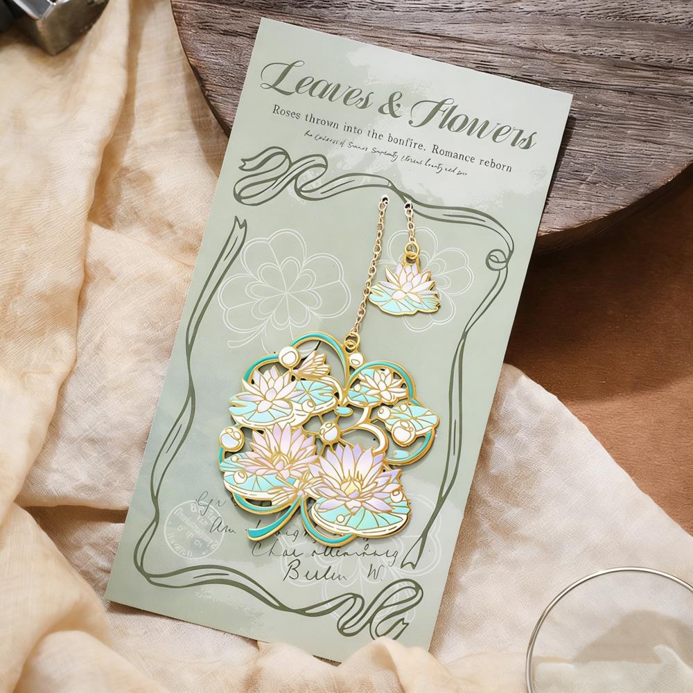 

Metal Bookmark with Pendant Hollow Flower Leaf Book Mark Elegant Reading Accessory Gift for Book Lovers Students Teachers