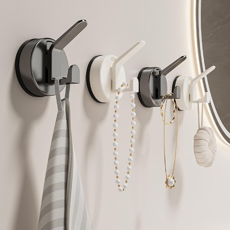 3pcs Strong Suction Cup Hook Not Drill & Rustproof Wall Hook Easy Installs Suction Hook Hangers for Bathroom & Kitchen