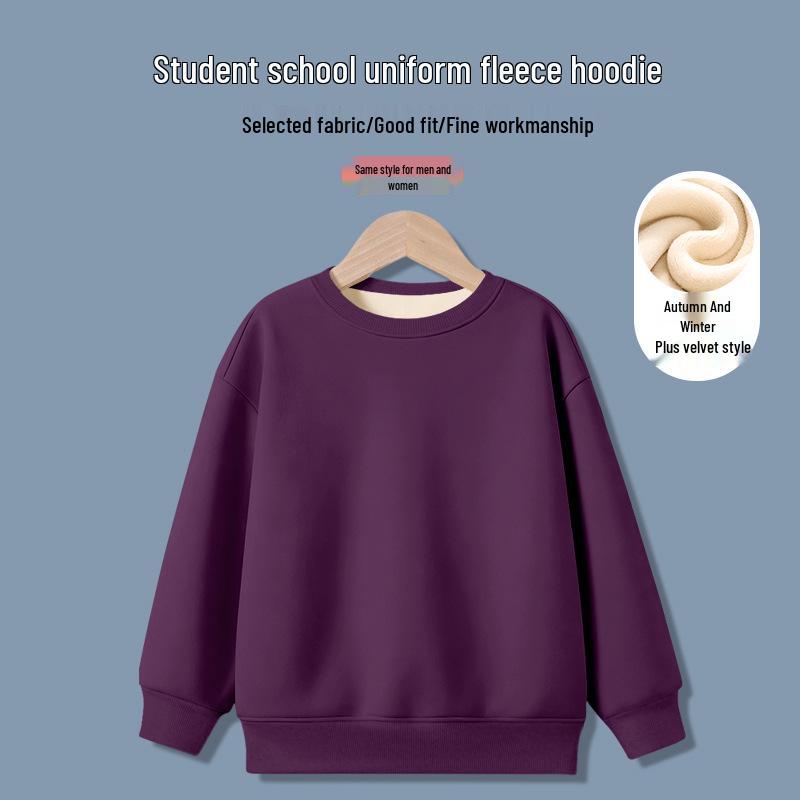 Jungen Sweatshirt mit Fleece-Futter: Warmes, locker geschnittenes Langarm-Oberteil für die Herbst-/Winter-Schuluniform