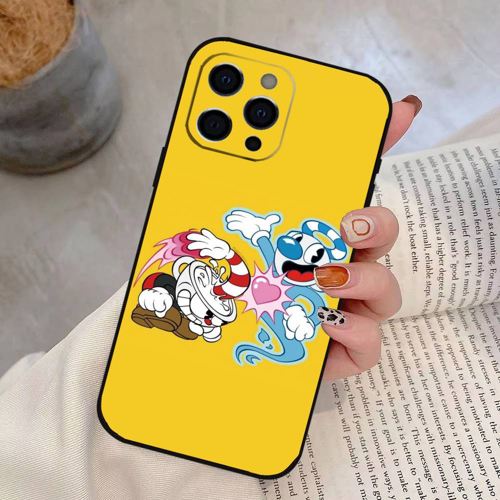 

Game Cuphead Phone Case For iPhone 17,16,15,14,13,12,11 Plus,Pro Max,XS,Soft Silicone Black Cover iPhone11ProMax