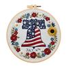 July 4th Embroidery Kit DIY Embroidery Craft Set with Hoop Threads Hand Embroidery Kit for Beginners Adults