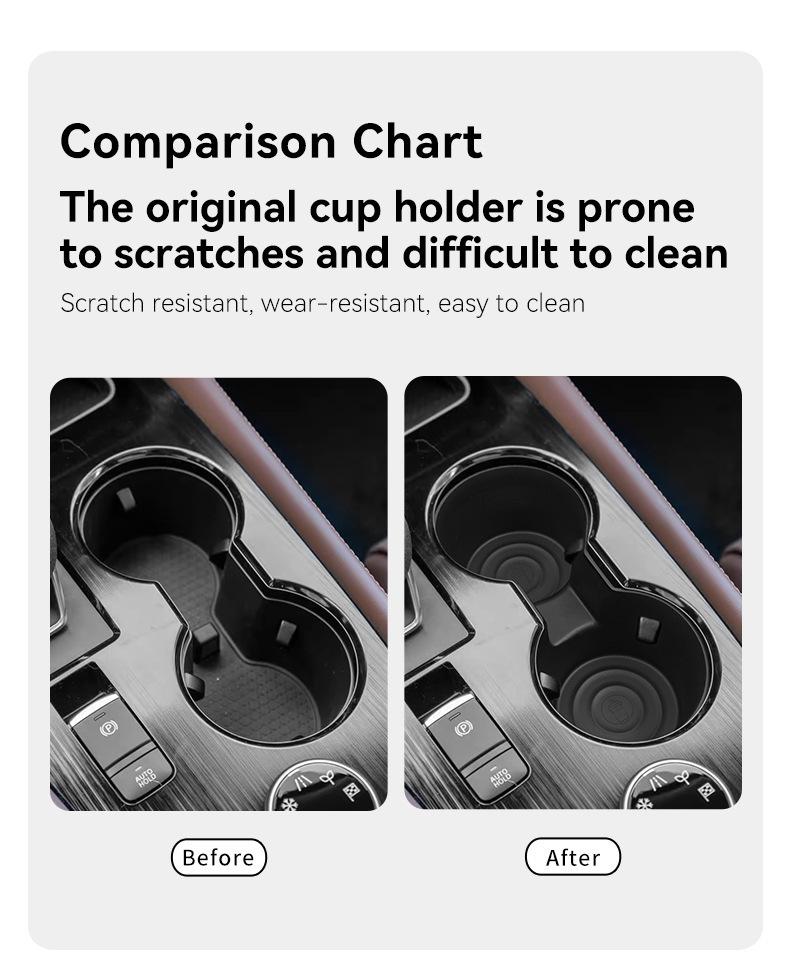 Fits 25 Models of X-TRAIL T33 Series: Central Control Cup Holder Shock Absorption Sleeve & Beverage Limit Storage Seat Limiter.