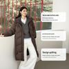 Ailiaiyi Women's Long Puffer Down Coat with Detachable Knit Collar