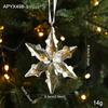High-End Crystal Snowflake Pendant - Transparent Glass Hexagonal Star Christmas Tree Ornament