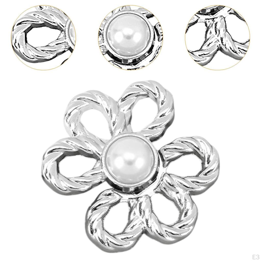 10 Pieces Jeans Tighten Waist Buckles Flower Buttons Replacement Women Compact Elegant