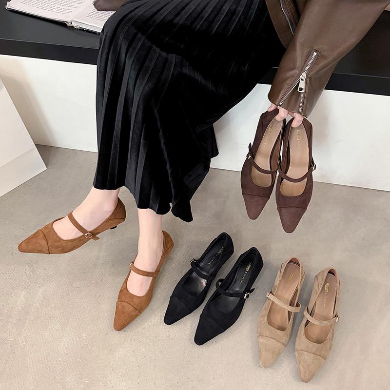 Fashion 2025 Sexy Pointed Toe Fashion Hot Seller High Heels Women Retro Suede Shoe Elegant Heel Shoes for Women Heels Single Shoes