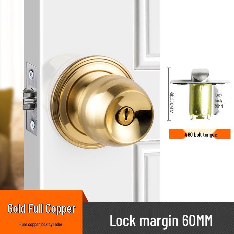 Universal Stainless Steel Spherical Door Lock for Bedrooms & Bathrooms