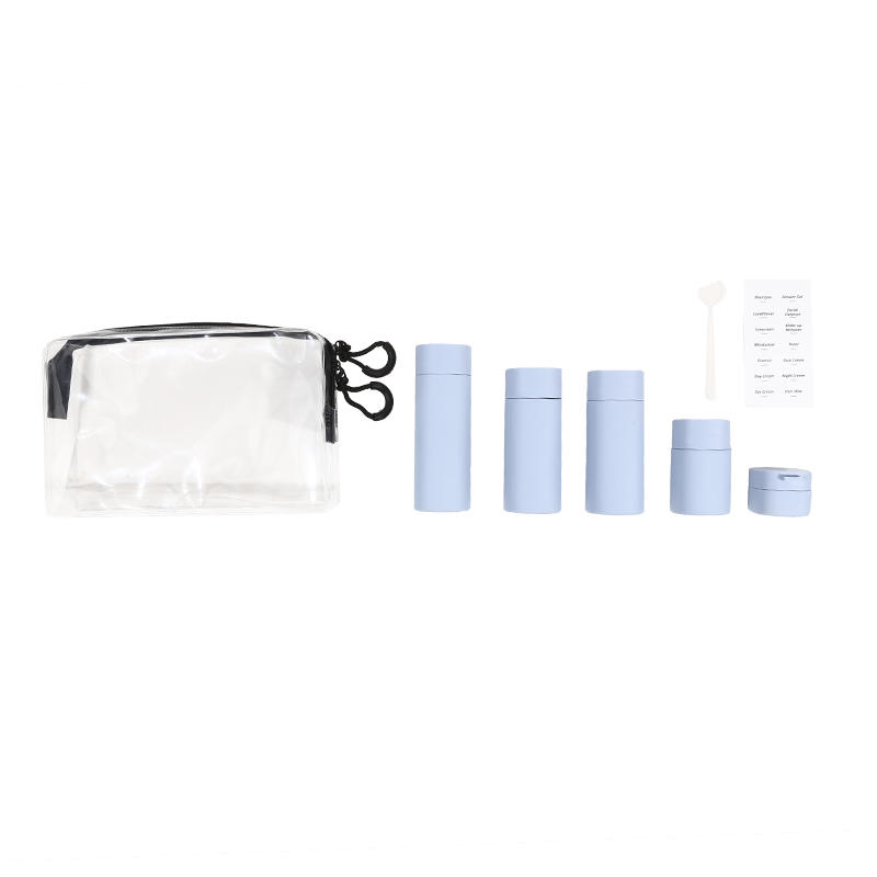 Lehká cestovní stlačitelná sada kosmetických lahviček na toaletní potřeby, plnitelná prázdná nádobka na tekutiny, krémy, pleťová mléka, dávkovač