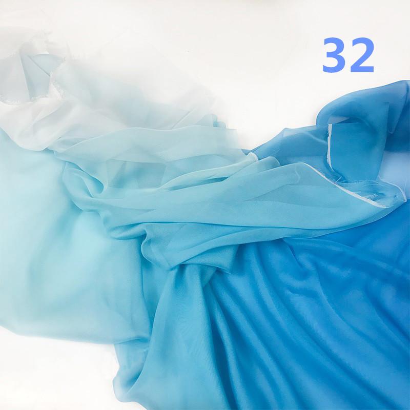 2M Styl Starożytny Kolor Tęczowy Gradient Szyfonowa Tkanina 30D Organza Tiulowa Tkanina Do Rękodzieła Hanfu Suknia Ślubna Dekoracja Sceniczna