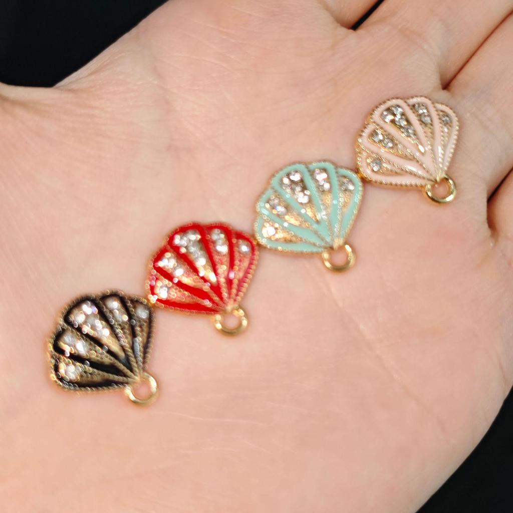Alloy Seashell Drill Necklace & Earrings Charms – Small Ocean Pendant DIY for Jewelry & Phone Chains