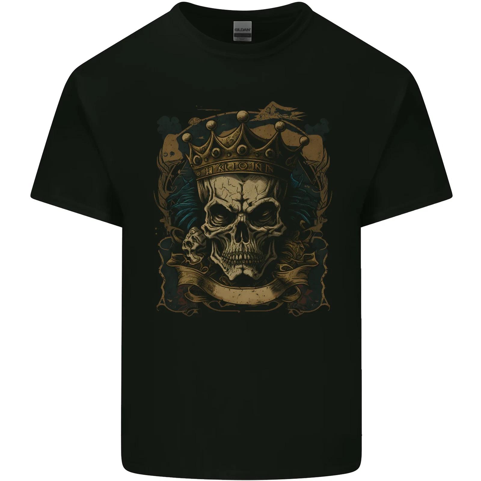 Vintage Gothic Skull King Kids T-Shirt Childrens 3XL