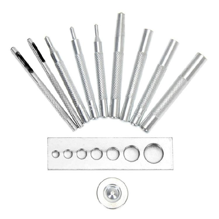 11x Leather Punch Tool Die Punch Snap Kit Rivet Setter for Install Rivet Button