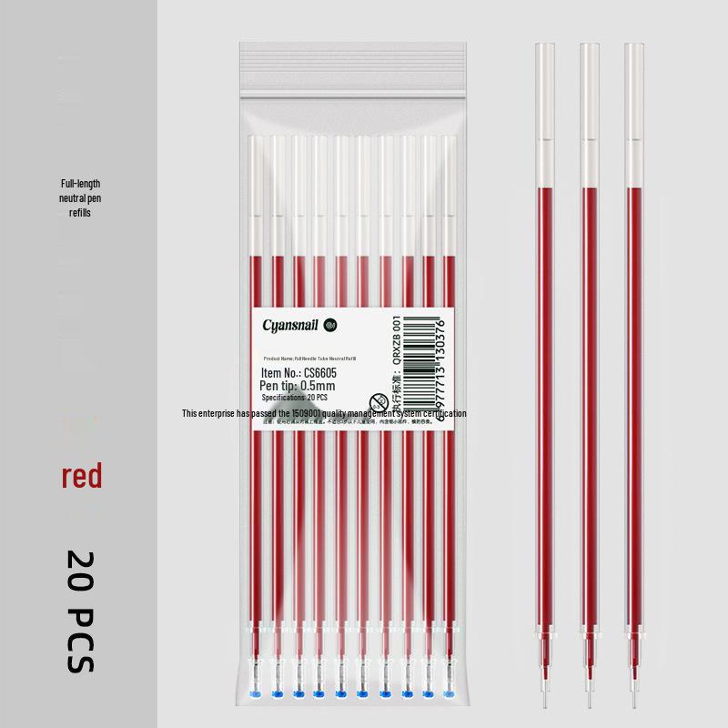 

Red Exam Special Carbon Matte Gel Pens - 12-Pack with Full Needle Tube Refills 0.5mm