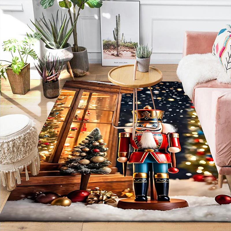 1Pc Christmas Gingerbread Decorations Rug Office Carpet Indoor Outdoor Doormat Nonslip Soft, Living Room Christmas Halloween Gift D91839