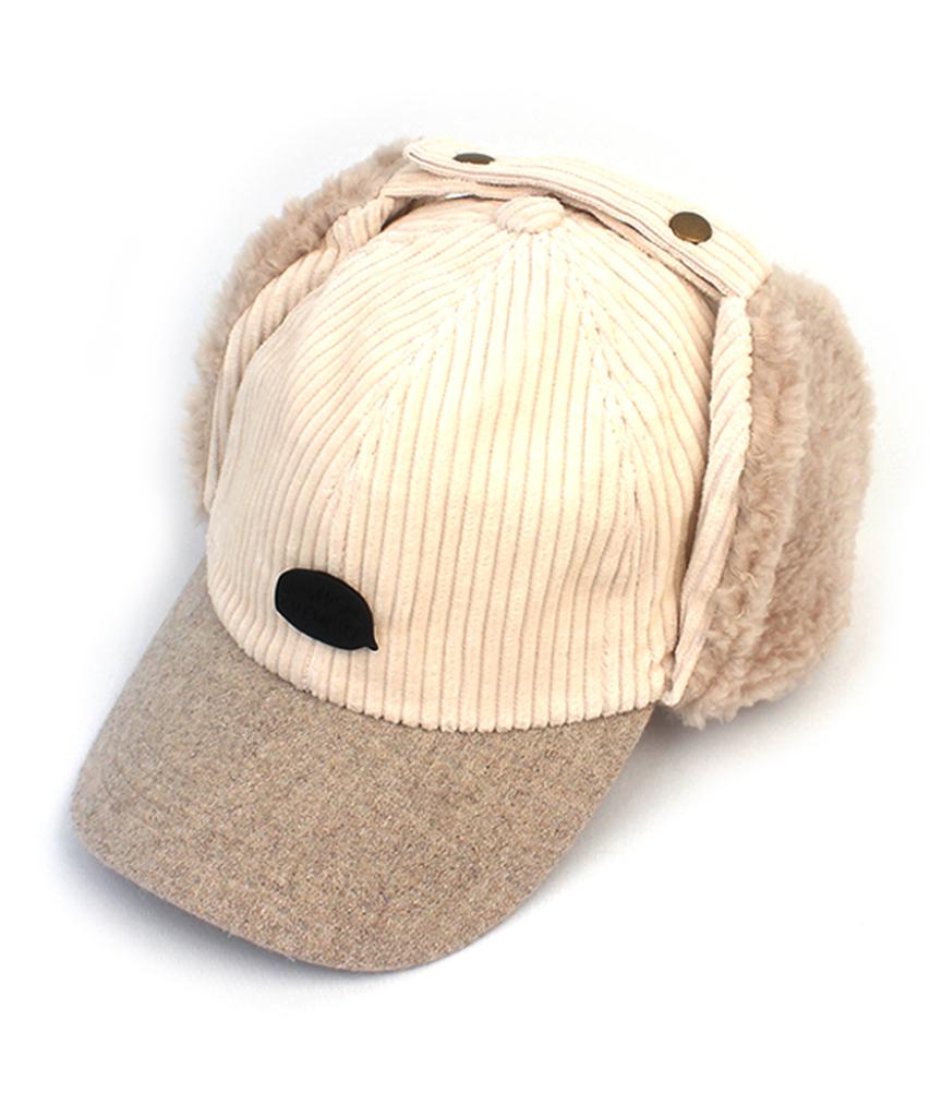 Yunibeosyeolkemiseuteuli Corduroy Ivory Earflap Ballcap Earflap