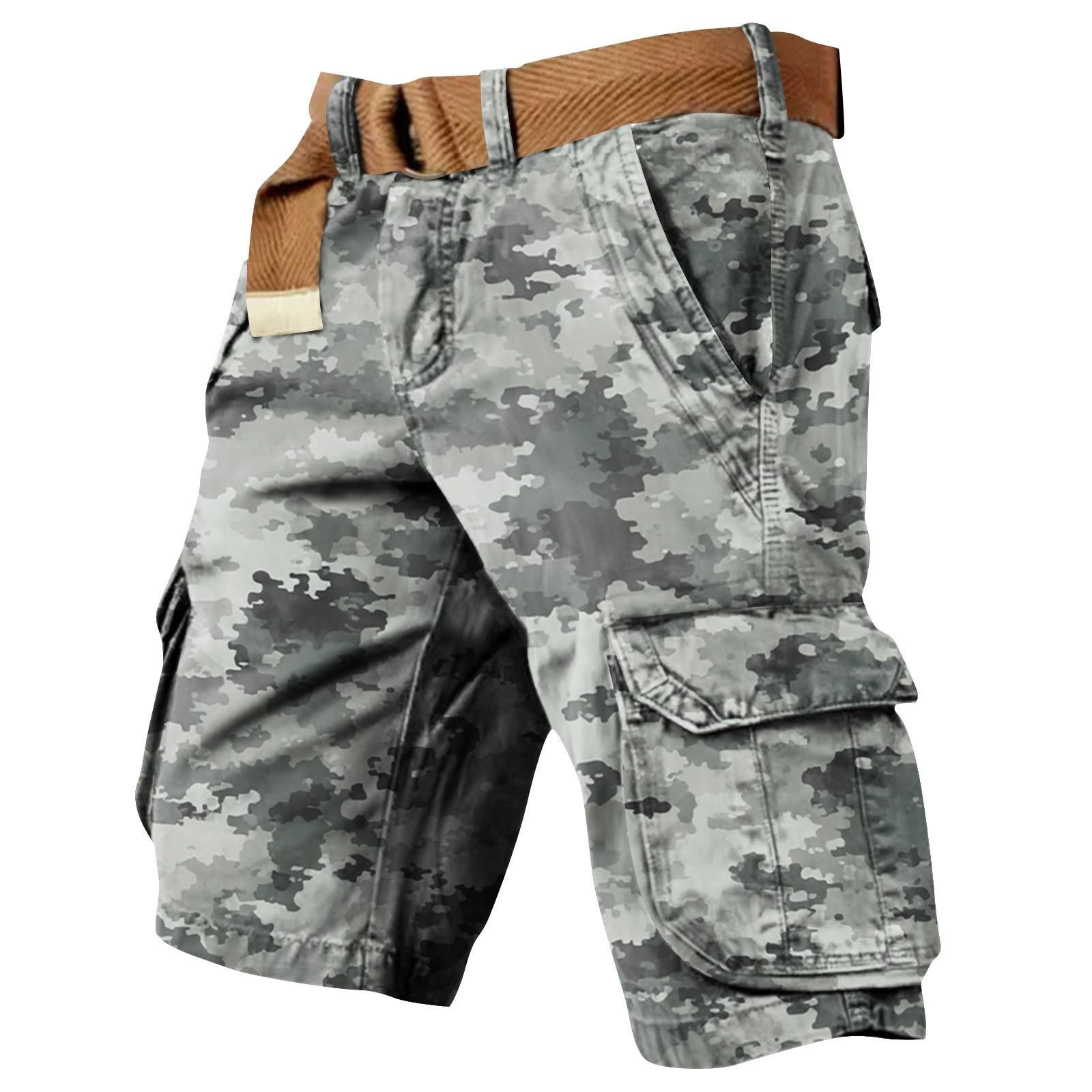 

Men s Independence Day Printed Multi Pocket Workwear Shorts L
