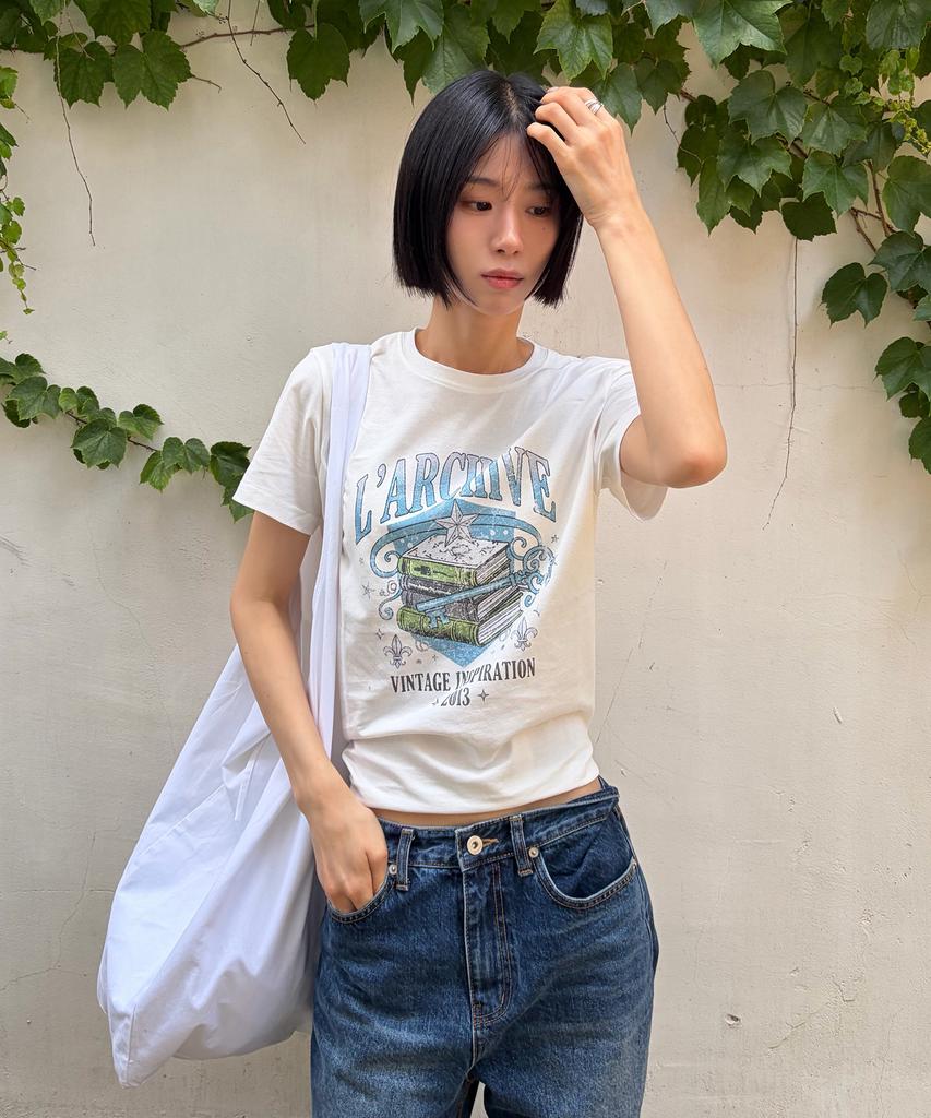 Lugkaeseuteu Dia Vintage Graphic T-Shirt / Dia Vintage Graphic T-Shirt_2Colors