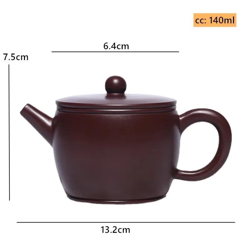 

140ml Classic Yixing Purple Clay Tea Pot Zhu Mud 7 Hole Filter Beauty Kettle Handmade Custom Teapot Chinese Zisha Tea Infuser