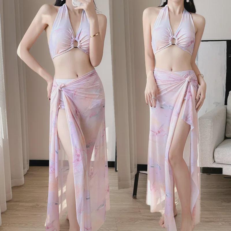 2025 Seaside Vacation Bikini Split Three-Piece Swimsuit for Women