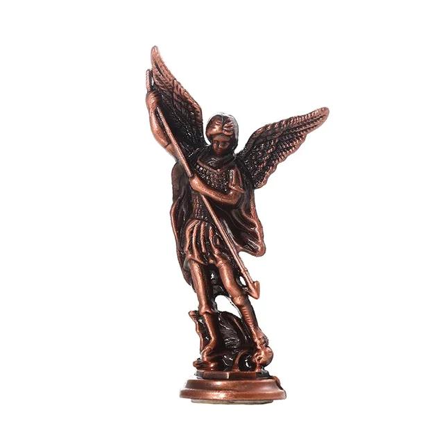 Saint Michael Archangel Figurine, Sacred Angel Michael s Sculpture, Zinc Alloy Statue for Home Desk Decor