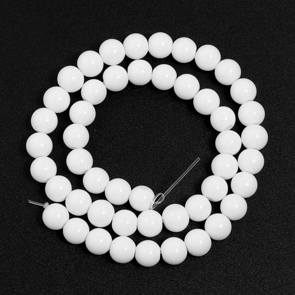 4/6/8/10/12mm Solid White Glass Beads Round Loose Spacer Beads For DIY Jewelry Making Handmade Bracelets Necklace Accessories